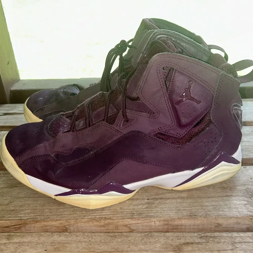 Jordan True Flight BG Bordeaux Athletic Sneakers Size 10 High Top